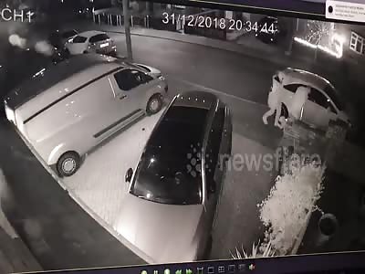 Dog walkers pelted with lit fireworks on residential street