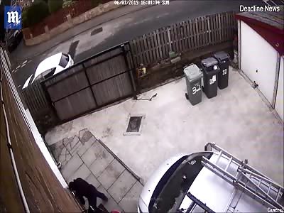 Burglars run after breaking into a property while owner was inside