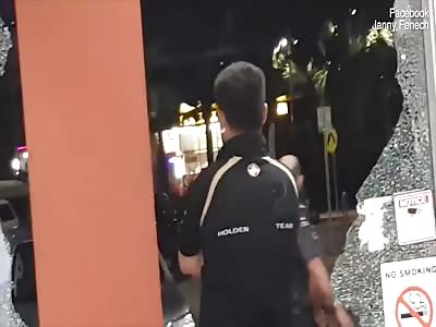 Shirtless boy and mates smash up shopping centre