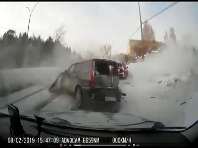 A massive accident involving a bus