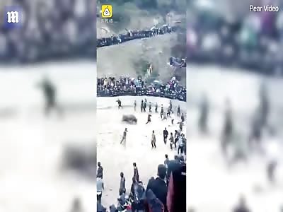 Bull charges at and kills its owner at a Chinese folk festival