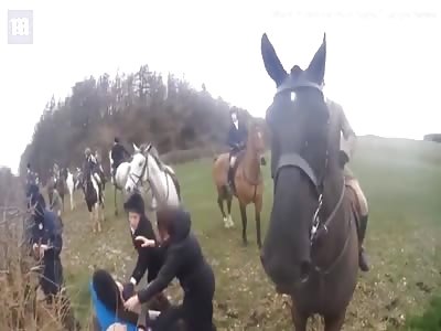 Huntsmen â€˜whippingâ€™ saboteurs in violent clash