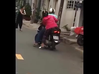 A mentally girl with a machete