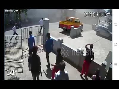 Truck falls 25 feet from bridge onto road below