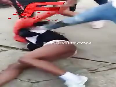 Girl Gets Head Split With A Lock