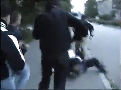 Russian Nazis killed an innocent man by scrap just on the street.