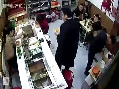 hitting each other with anything they can find