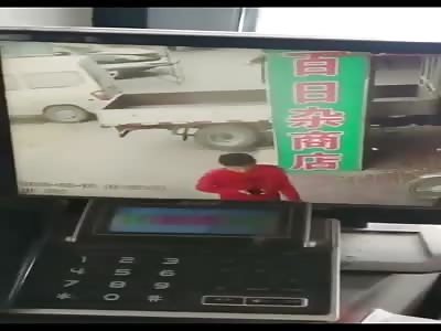 Final Destination! Man Walking Crushed by Falling Concrete.