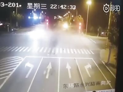 Car got hit turned into a fireball