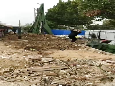 Dude Gets Blasted w/ Shovel