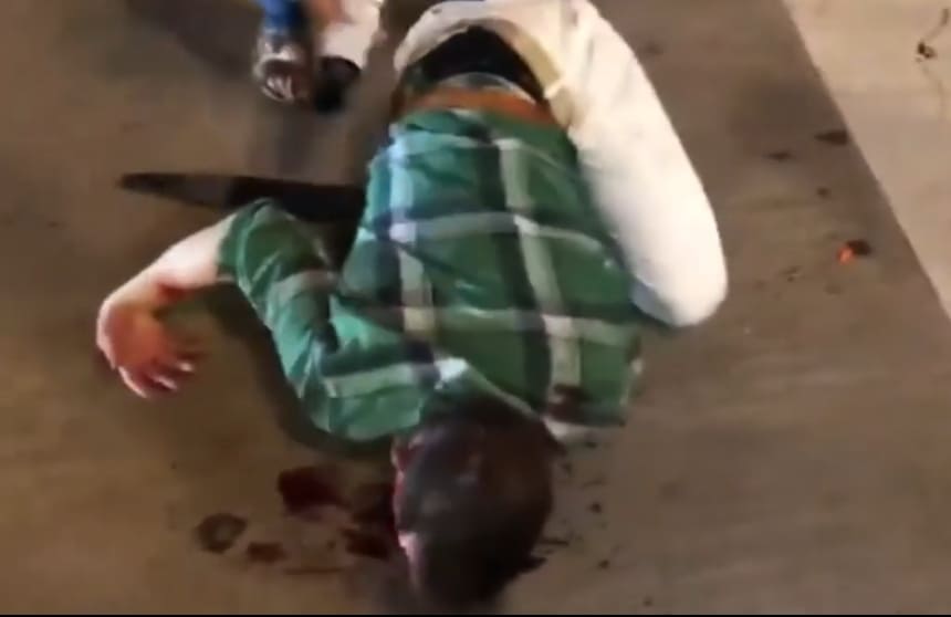 Another Angle of Guy Jumped by Protestors in Dallas