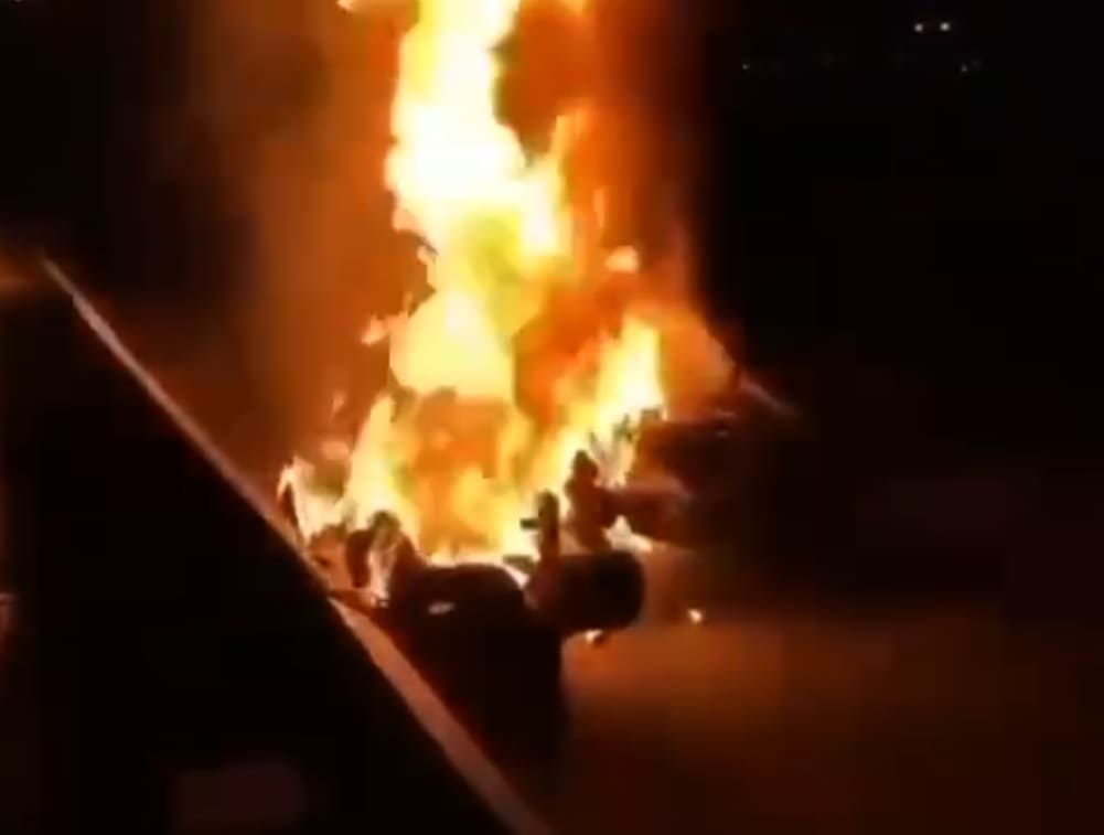 Biker Killed In Fiery Crash