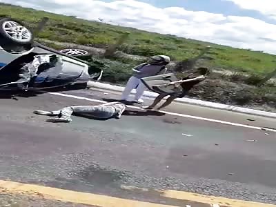 accident with girls in road highwey