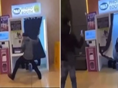 Hijab Wearing Woman Exposed Performing Sex Act in a Photobooth at a Mall