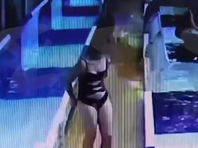 Poor Girl in Russia Tears her Crotch Open on Water Slide