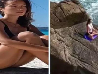 Hot Actress Drowns Doing Yoga by the Beach.