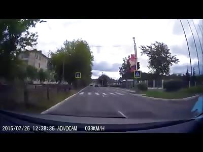 Father tries to Quickly cross the Street with his Kids...Doesn't