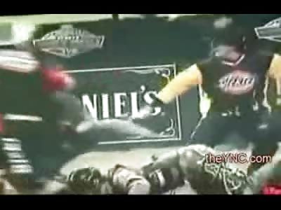 Cowboy gets Wicked Uppercut KO from Fighting Bull