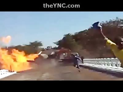 Workers Trying to be Ever-so-Careful Tipping an Oil Tanker Rightside Up, .... And Then....