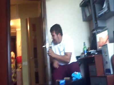 Horny grandma looking how her grandson is watching porn