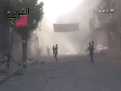 Close Call For Cameraman and Civillans As a Mortar Land Just Yards Away