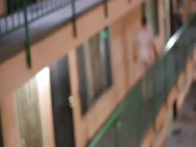 Crazy Naked Guy Bad Acid Trip Breaking Windows