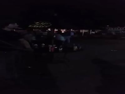 Throwing random beer bottles into a crowd