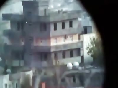 Turkish Forces Light Up Building Holding Kurdish Rebels